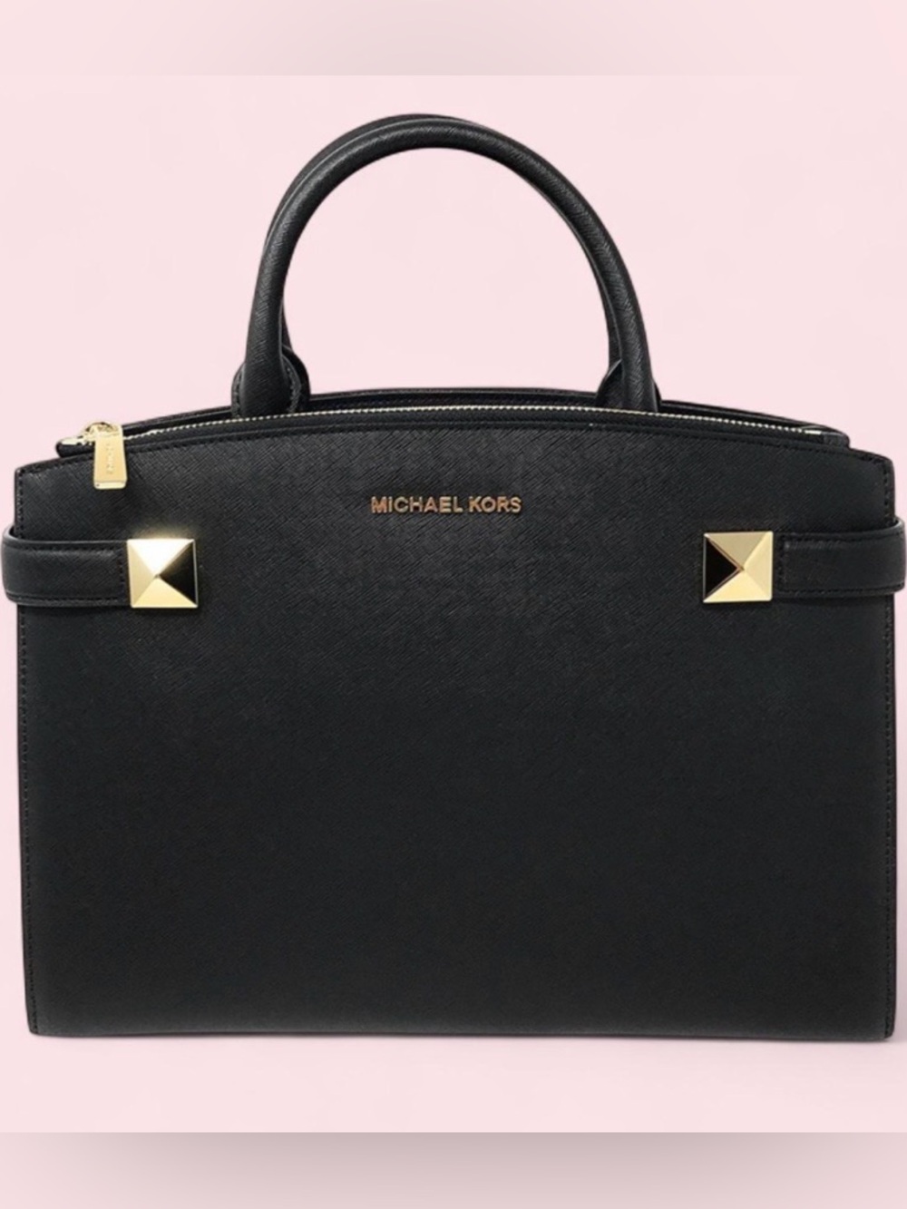 MICHAEL KORS Karla Black Saffiano Leather Satchel